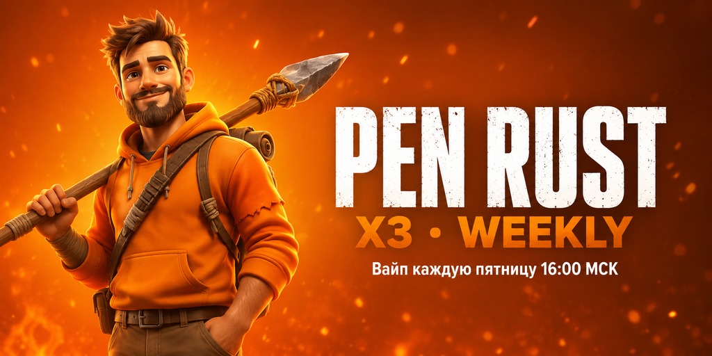 Баннер сервера PENRUST #1 (X3|KITS|TP|LOOT+|FPS+|NOLIMIT) Wipe 19.06